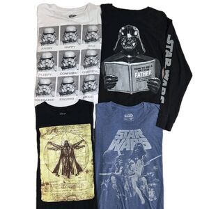 Star Wars T-shirt Lot of 4 SZ Large Darth Vadar Strom Trooper Graphic Tee Cotton